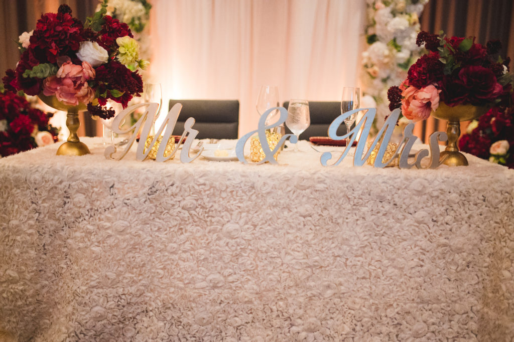head table floral design - head table design -wedding head table design - wedding florist